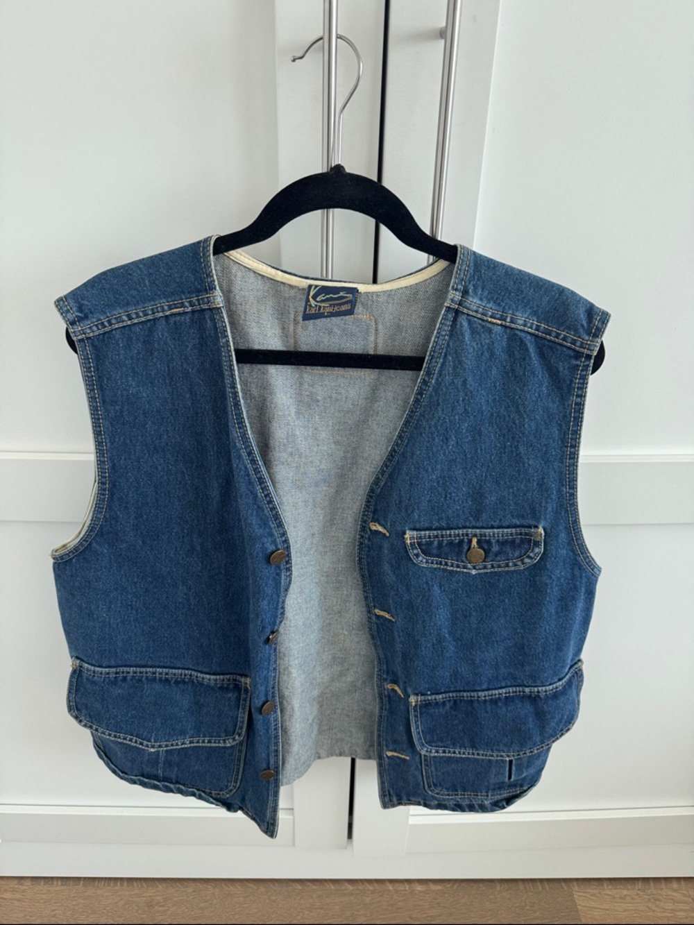 Karl Kani Blue Denim Utility Vest